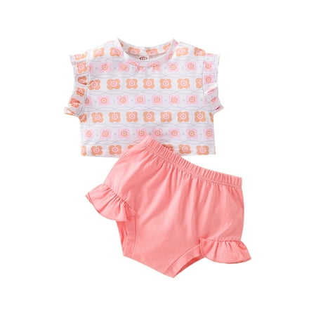 ZIYIXIN Baby Girl Summer Skirt Set Floral Print Fly-Sleeve Crop Tops Lace Triangle Shorts Outfits Pink 4-5 Years
ZIYIXIN Baby Girl Summer Skirt Set Floral Print Fly-Sleeve Crop Tops Lace Triangle Shorts Outfits Pink 4-5 Years