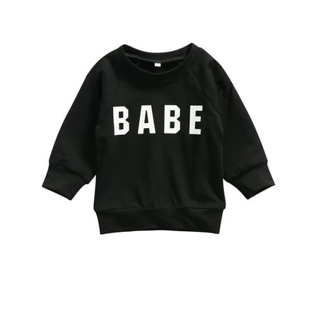 Yinyinxull Kids Baby Girls Boys Sweatshirt Letter Print Long Sleeve Tops Pullover Spring Fall Cotton Clothes Black 0-6 Months
Yinyinxull Kids Baby Girls Boys Sweatshirt Letter Print Long Sleeve Tops Pullover Spring Fall Cotton Clothes Black 0-6 Months