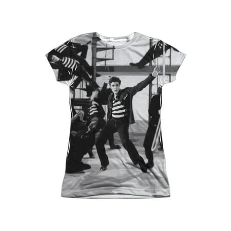 Elvis Presley King of Rock 1950's Icon Criminal Juniors Front Print T-Shirt