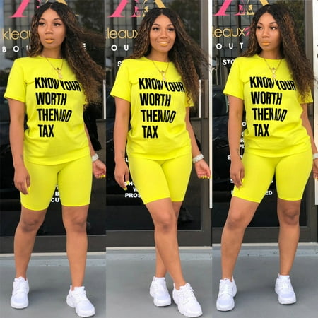 AXXD Women Clearance Under $10 Letter Printing Daliy Pajama Set 2PCs Leisure Wear Biker Shorts for Lady High Waist Yellow 8
AXXD Women Clearance Under $10 Letter Printing Daliy Pajama Set 2PCs Leisure Wear Biker Shorts for Lady High Waist Yellow 8