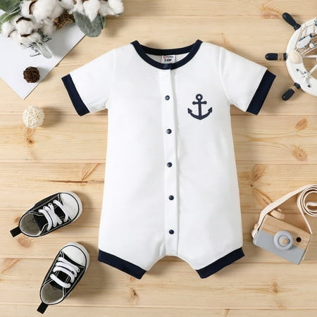 PatPat Newborn Baby Boy s Romper Short Sleeve One-Piece Overall Infant Snap-Up Jumpsuit Anchor Print 0-18 Month
PatPat Newborn Baby Boy s Romper Short Sleeve One-Piece Overall Infant Snap-Up Jumpsuit Anchor Print 0-18 Month