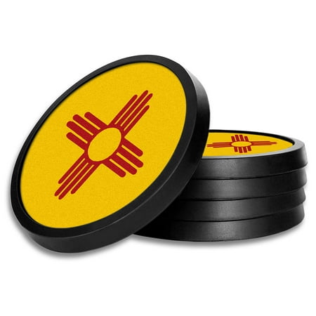 Silicone Non-Slip Drink Coasters with Removable Printed Absorbent Felt Pad - Set of 4 - New Mexico Flag Zia
Silicone Non-Slip Drink Coasters with Removable Printed Absorbent Felt Pad - Set of 4 - New Mexico Flag Zia