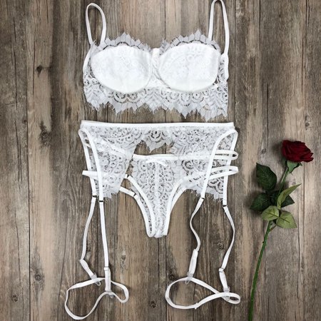 Douhoow Women Lingerie Lace Babydoll Underwear Bra G-String Set Transparent Nightwear
Douhoow Women Lingerie Lace Babydoll Underwear Bra G-String Set Transparent Nightwear