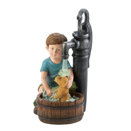 Zingz & Thingz Young Children Solar SculptureBoyandDog