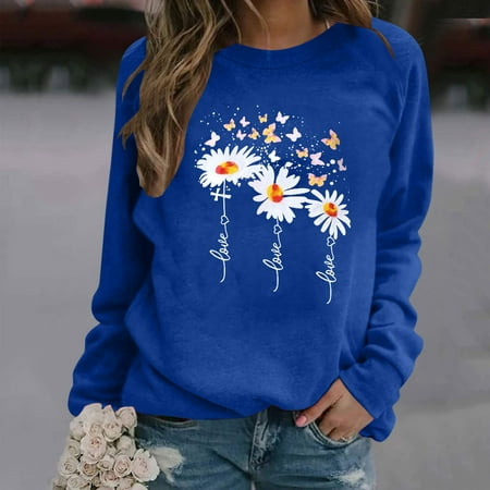Gzztg Long Sleeve Shirts For Women Womens Tops Women S Printed T-Shirt Long Sleeves Blouse Round Neck Casual Tops Sweatshirt Corset Top Blue
Gzztg Long Sleeve Shirts For Women Womens Tops Women S Printed T-Shirt Long Sleeves Blouse Round Neck Casual Tops Sweatshirt Corset Top Blue