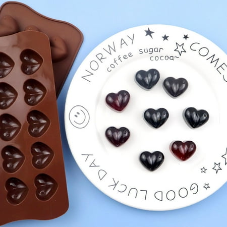 NIUREDLTD Baking Grids Silicone Silicone Shaped 15 Heart Chocolate Cake Mould