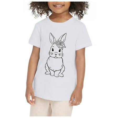 T-Shirts for Girls Summer Short Sleeve Cute Bunny Rabbit Flower Graphic Fashionable Casual Style Children Tops
T-Shirts for Girls Summer Short Sleeve Cute Bunny Rabbit Flower Graphic Fashionable Casual Style Children Tops