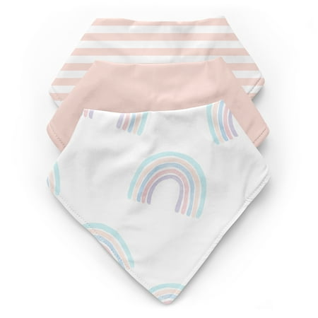 Rainbow Fabric Bandana Baby Bibs (3 Pack Set) by Sweet Jojo Designs