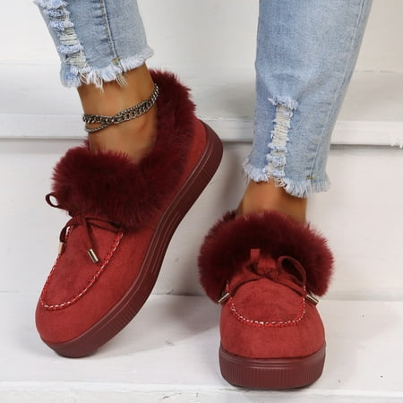 Women s Warm & Comfy Shoes Fashion Slip-On Winter Thermal Snow Shoes Women s Footwear