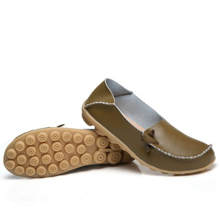 Vedolay Womens Business Casual Shoes Shoes for Women Fashion Platform Walking Cute Loafers Khaki 8.5