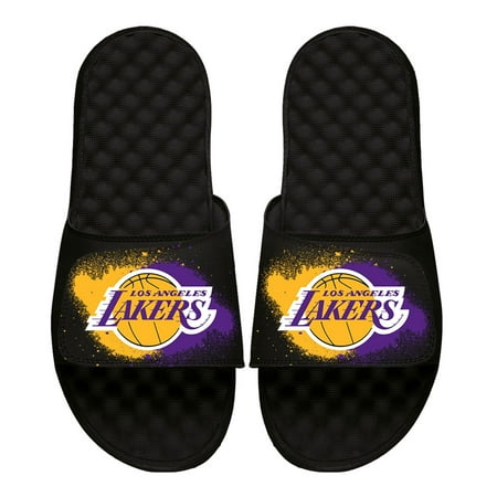 Men s ISlide Black Los Angeles Lakers Spray Paint Slide Sandals