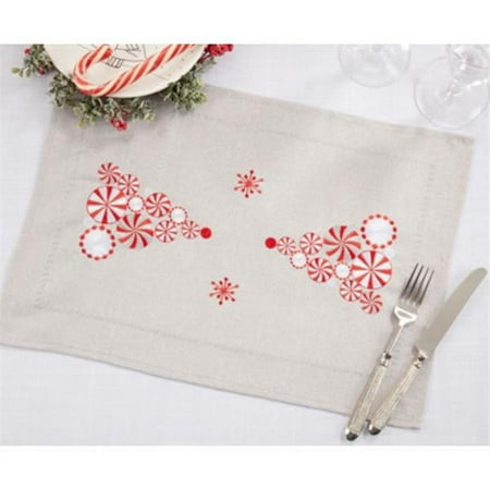 Saro Lifestyle Peppermint Christmas Tree Placemat (Set of 4)