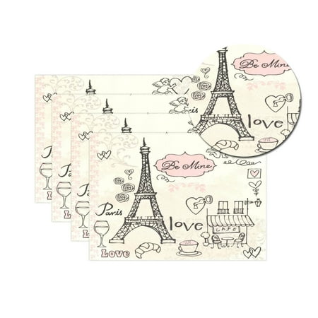 Placemat Table Mat Desktop Decoration Eiffel Tower Paris Love Placemats Set of 4 Non Slip Stain Heat Resistant for Dining Home Kitchen Indoor 12x18 in
Placemat Table Mat Desktop Decoration Eiffel Tower Paris Love Placemats Set of 4 Non Slip Stain Heat Resistant for Dining Home Kitchen Indoor 12x18 in