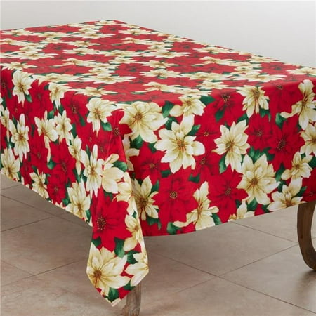 Saro Lifestyle 6212.M5070B 50 x 70 in. Poinsettia Print Tablecloth