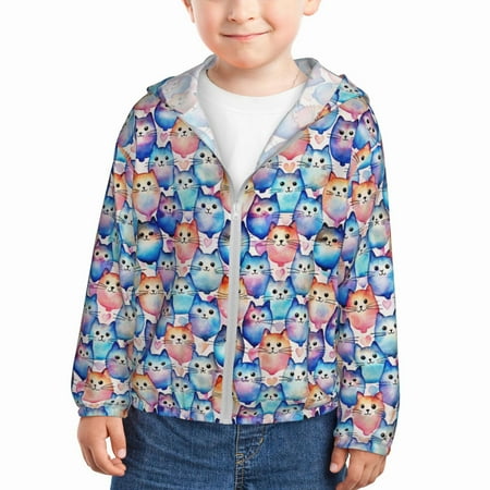 Goofa Cartoon colorful cute cat Printed Kids Zip-Up Hoodie Girls Boys UPF50+ Sun Protection Jacket Hooded Cooling Shirt-5 Years
Goofa Cartoon colorful cute cat Printed Kids Zip-Up Hoodie Girls Boys UPF50+ Sun Protection Jacket Hooded Cooling Shirt-5 Years
