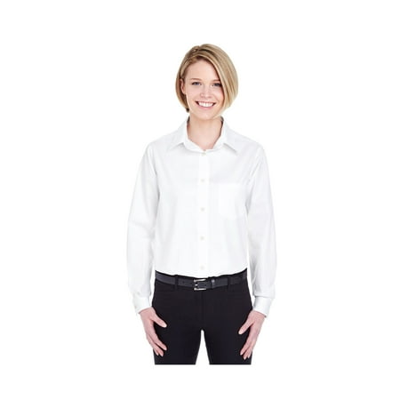 Ultraclub Women's Wrinkle Free Pinpoint Performance Shirt, Style 8361