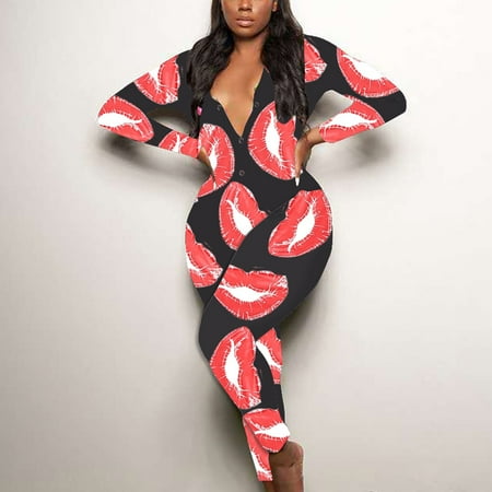 Alueeu Women Fashion Casual Pants Button Print Long Sleeve Top Home Jumpsuit Footie Pajamas Women
Alueeu Women Fashion Casual Pants Button Print Long Sleeve Top Home Jumpsuit Footie Pajamas Women