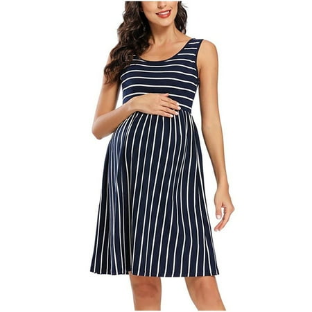 asdoklhq Pregnant Clothes Clearances Woman O-Neck Stripe Sleeveless Pregnant Maternity Nursing Dress
asdoklhq Pregnant Clothes Clearances Woman O-Neck Stripe Sleeveless Pregnant Maternity Nursing Dress