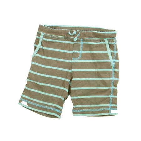 Pre-owned Boden Boys Tan | Blue Stripe Shorts size: 18-24 Months