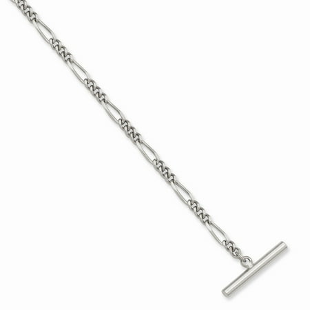 Rhodium-plated Figaro Tie Chain. Lovely Leatherrete Gift Box Included