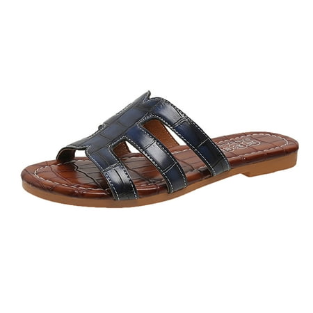 Cathalem Ladies Fashion Solid Color Leather Thin Band Combination Open Toe Flat Casual Slippers Blue 39
Cathalem Ladies Fashion Solid Color Leather Thin Band Combination Open Toe Flat Casual Slippers Blue 39