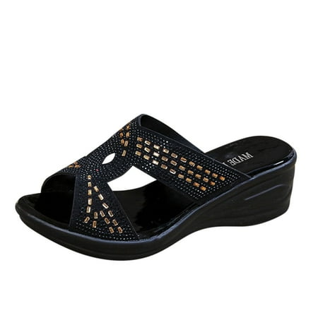 Wedges Shoes Women Sandals Comfort With Elastic Ankle Strap Casual Bohemian Beach Shoes Slip On Rhinestone Sandals Women Flats Open Toe Pu Black
Wedges Shoes Women Sandals Comfort With Elastic Ankle Strap Casual Bohemian Beach Shoes Slip On Rhinestone Sandals Women Flats Open Toe Pu Black