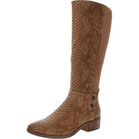 Baretraps Womens Madelyn Faux Leather Embossed Knee-High Boots