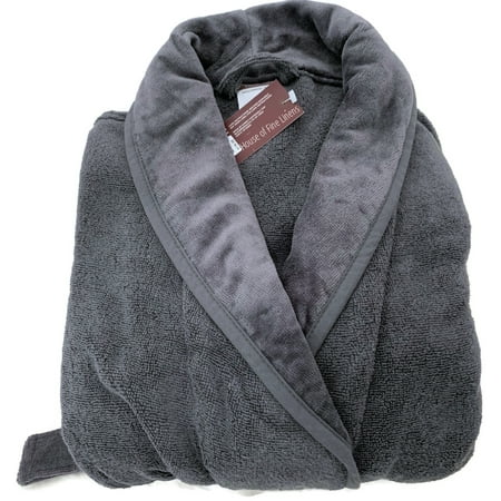 Hudson Park Turkish Cotton Velour Bath Robe Small / Medium Slate Gray