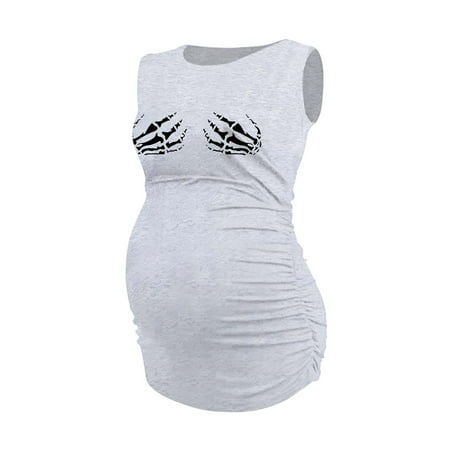 Honeeladyy Discount Maternity Womens Print Maternity Dress Large Size Maternity Vest