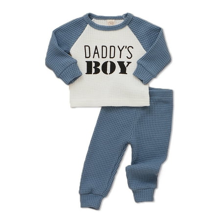 URMAGIC Infant Baby Toddler Kid Daddy s Boy Waffle Knit Long Sleeve Pajamas Set
URMAGIC Infant Baby Toddler Kid Daddy s Boy Waffle Knit Long Sleeve Pajamas Set
