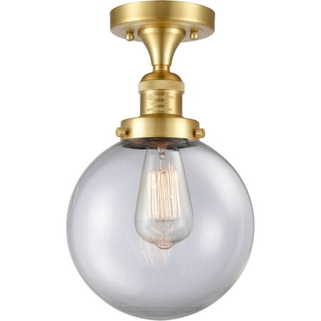 Satin Gold Tone Semi Flush 8 Wide Steel/Cast Brass/Glass Medium Base LED 1 Light Fixture
Satin Gold Tone Semi Flush 8 Wide Steel/Cast Brass/Glass Medium Base LED 1 Light Fixture