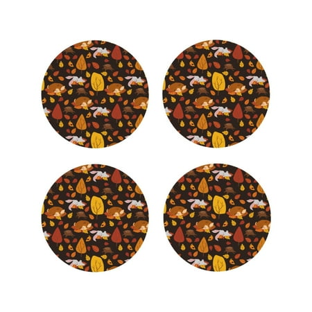 Honeii Autumn Forest Small Animals Lazy Print Leather Coaster Set of 4 Ideal for Safeguarding Your Furniture from Drinks Spills and Effortless Cleanup-Round Shape
Honeii Autumn Forest Small Animals Lazy Print Leather Coaster Set of 4 Ideal for Safeguarding Your Furniture from Drinks Spills and Effortless Cleanup-Round Shape