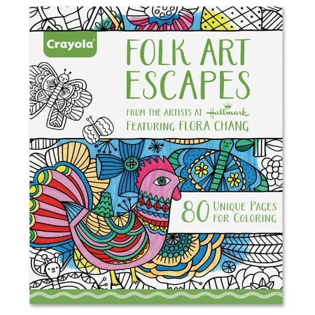 Crayola Folk Art Escapes Coloring Book Coloring Printed Book - Book - 80 Pages (cyo-992020)