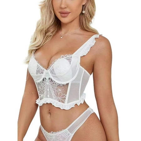 Women Lace Bra Sweet Frills Underwire Summer Lingerie Bralette