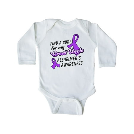 Inktastic Alzheimer s Awareness Find a Cure for my Great Uncle Gift Baby Boy or Baby Girl Long Sleeve Bodysuit
Inktastic Alzheimer s Awareness Find a Cure for my Great Uncle Gift Baby Boy or Baby Girl Long Sleeve Bodysuit