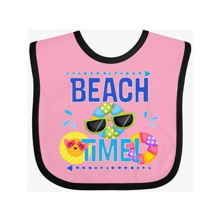 Inktastic Beach Time Summer Vacation Trip Gift Baby Boy or Baby Girl Bib