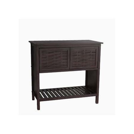 Bamboo Basketweave Sideboard With Open Shelf - Toffee