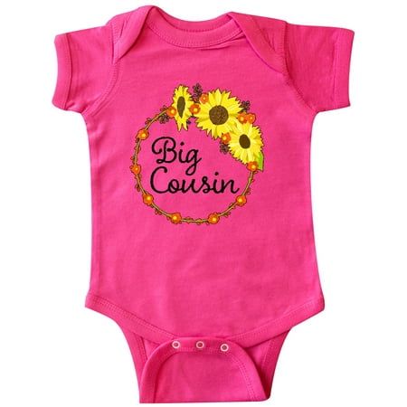 Inktastic Big Cousin Sunflower Wreath Gift Baby Boy or Baby Girl Bodysuit