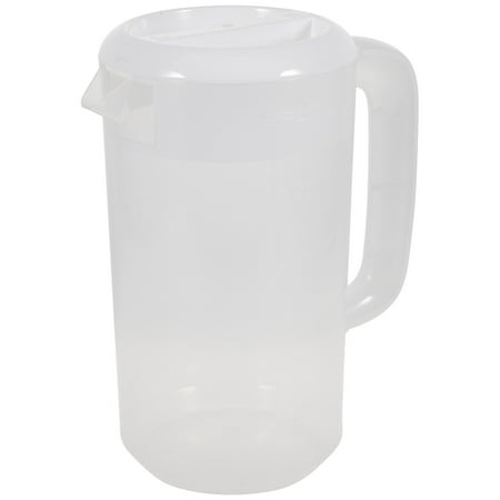 

NUOLUX 2500ml Transparent Plastic Measuring Pitcher Milk Tea Pot Cold Water Kettle for Storing and Serving Beverage (White)