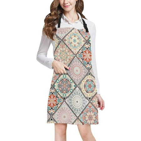 ASHLEIGH Luxury Oriental Tile Floral Patchwork of Mandala Boho Style Kitchen Apron Mens and Womens Bib Apron Adjustable with Pockets for Cooking Baking Gardening
ASHLEIGH Luxury Oriental Tile Floral Patchwork of Mandala Boho Style Kitchen Apron Mens and Womens Bib Apron Adjustable with Pockets for Cooking Baking Gardening