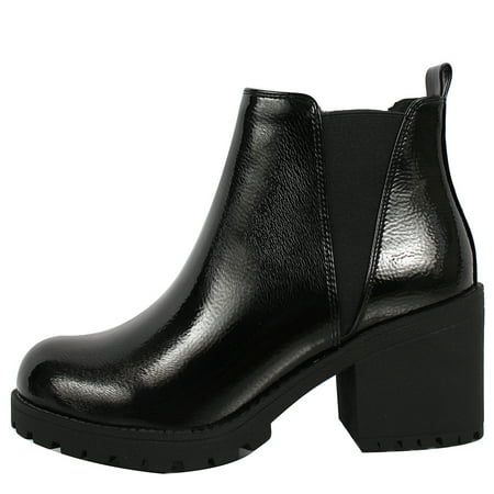 Soda Women s Faux Leather V Slit Chelsea Block Heel Ankle Bootie Black Crinkle 7.5 M US
Soda Women s Faux Leather V Slit Chelsea Block Heel Ankle Bootie Black Crinkle 7.5 M US