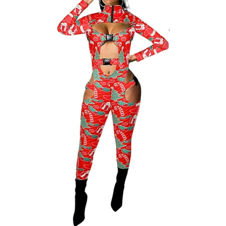 Inevnen Women s Christmas Bodycon Pajamas Jumpsuit - Buckle High Neck Long Sleeves Sexy Hollow Out Rompers Onesies
Inevnen Women s Christmas Bodycon Pajamas Jumpsuit - Buckle High Neck Long Sleeves Sexy Hollow Out Rompers Onesies
