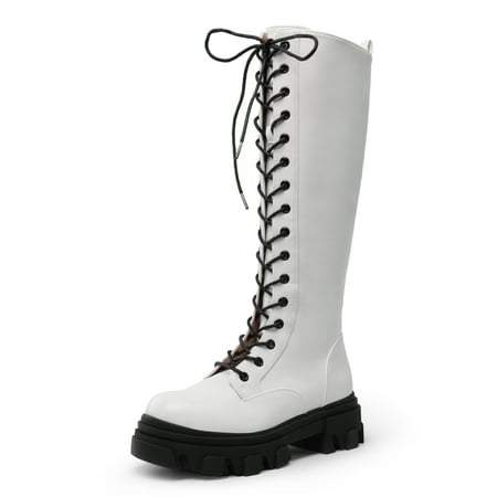 Dream Pairs Knee High Boots Women Fashion Lace Up Chunky Platform Lug Sole Boots For Women SDKB221W WHITE/PU Size 6.5
Dream Pairs Knee High Boots Women Fashion Lace Up Chunky Platform Lug Sole Boots For Women SDKB221W WHITE/PU Size 6.5