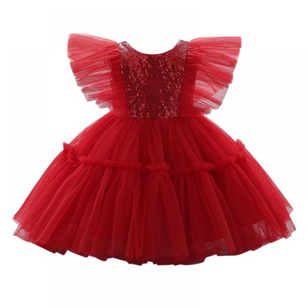 Xmarks Little Girl s Sequin Fly Sleeve Multi-layer Mesh Dress for Wedding Party Red 3-4Y
Xmarks Little Girl s Sequin Fly Sleeve Multi-layer Mesh Dress for Wedding Party Red 3-4Y