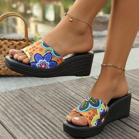 SHENZHYIXINC Floral Print Women‘s Platform Comfort Wedge Beach Slides Sandals with Soft Sole for Easy Walking
SHENZHYIXINC Floral Print Women‘s Platform Comfort Wedge Beach Slides Sandals with Soft Sole for Easy Walking