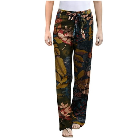 Women Linen Pants Yoga Beach Simple Print Casual Plus Size Pants Elastic Waist Drawstring Baggy Trousers with Pockets
Women Linen Pants Yoga Beach Simple Print Casual Plus Size Pants Elastic Waist Drawstring Baggy Trousers with Pockets