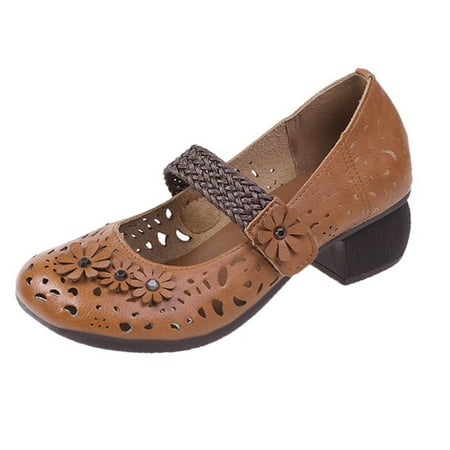 casual shoes for Women Womens Shoes Summer Casual Retro Flowers Hollow Comfortable Chunky Heel Fish Mouth Casual Shoes PU Dress Sandals for Women Brown
casual shoes for Women Womens Shoes Summer Casual Retro Flowers Hollow Comfortable Chunky Heel Fish Mouth Casual Shoes PU Dress Sandals for Women Brown