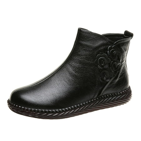 Black Boots for Women Fashion Autumn Winter Women Ankle Boots Flat Soft Bottom Non Slip Comfort Side Zipper Flowers Ankle Boots for Women PU Black
Black Boots for Women Fashion Autumn Winter Women Ankle Boots Flat Soft Bottom Non Slip Comfort Side Zipper Flowers Ankle Boots for Women PU Black