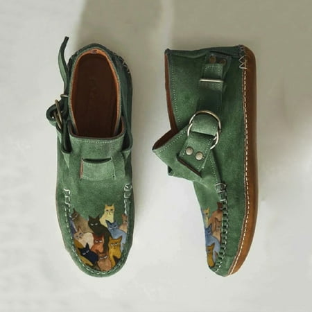 Ecqkame Women s Shoes Clearance Women s Shoes Round Toe Retro Cartoon Print Ethnic Style Suede Buckle Flat Casual Shoes Green 42
Ecqkame Women s Shoes Clearance Women s Shoes Round Toe Retro Cartoon Print Ethnic Style Suede Buckle Flat Casual Shoes Green 42