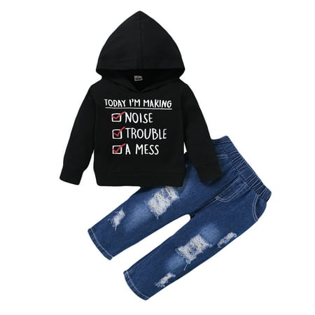 2T Toddler Baby Boy Clothes Long Sleeve Printing Hoodie With Ripped Jeans Pants Outfits Set 2-3 Years Baby Boys Outfits Set
2T Toddler Baby Boy Clothes Long Sleeve Printing Hoodie With Ripped Jeans Pants Outfits Set 2-3 Years Baby Boys Outfits Set